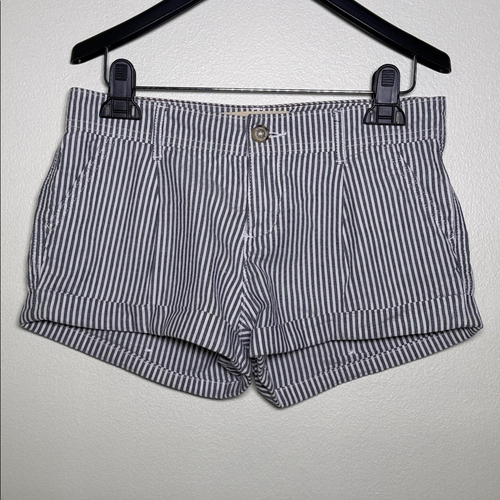 Gray and white striped Hollister shorts